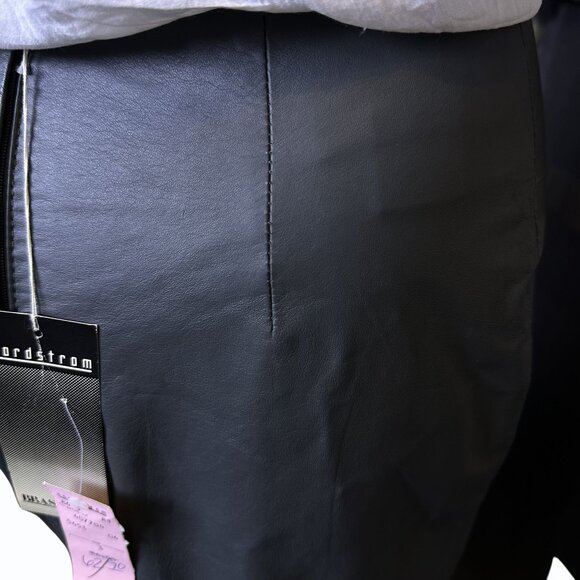 Vintage Y2K Brass Plum Gray Leather Pencil Skirt Jr Size 3 Midi‎ Zipper Mob Wife - Picture 9 of 16